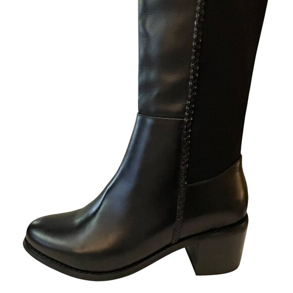 Aqua Diva Waterproof Over the Knee Boots Leather Black Block Heel Sz 8 NEW - Picture 7 of 11